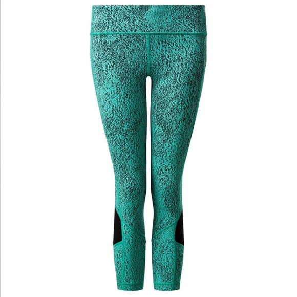 Lululemon Pace Rival Crop Power Luxtreme Spray Jacquard Bali Breeze Black Size 8 - Picture 12 of 16